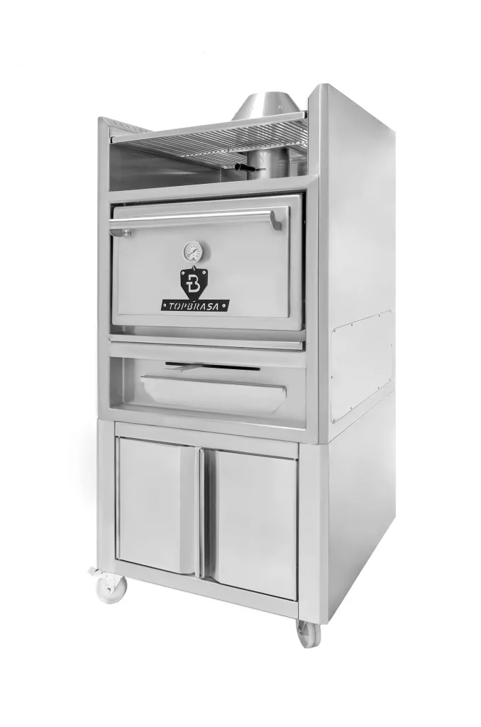 Horno Brasa Profesional BR75 Cajon Ruedas Inox