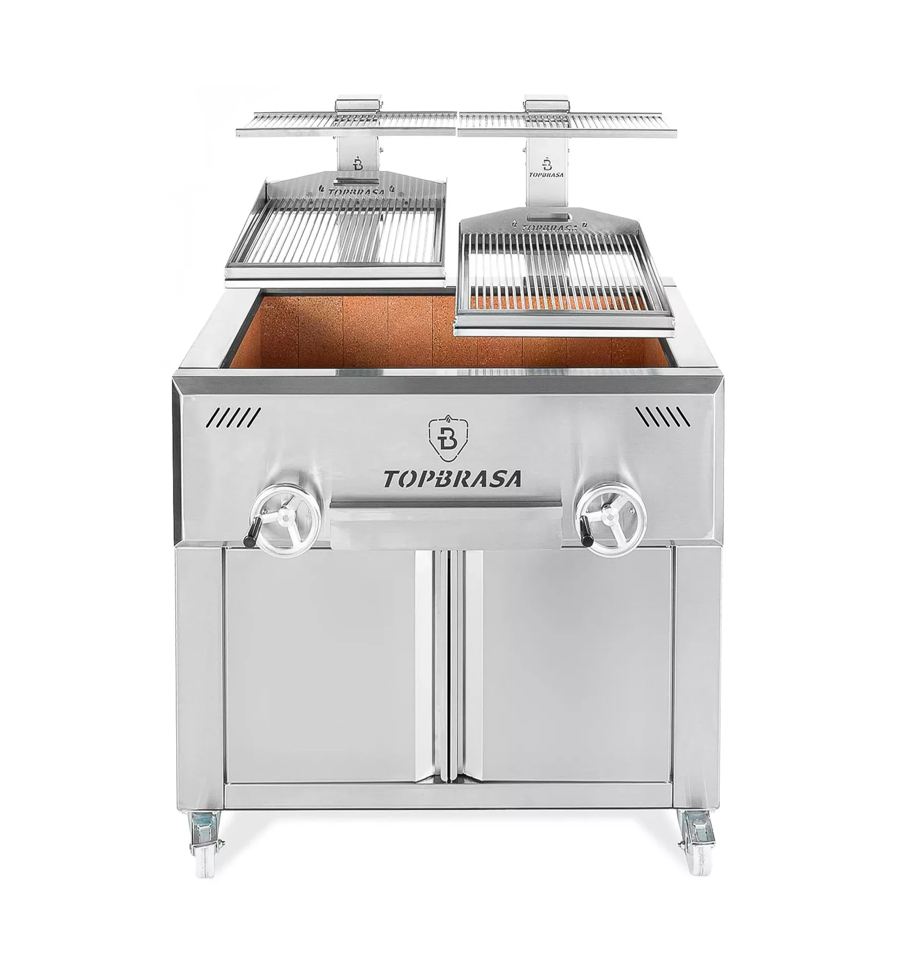 Parrilla vasca profesional PV110C de 2 brazos con cajón y ruedas