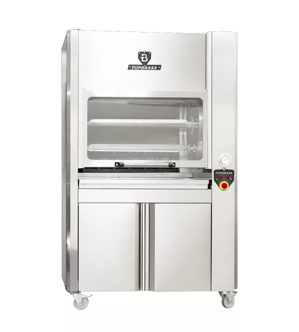 horno asador pollo B24 brasa lena carbon sobremesa inox